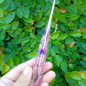 agulha crochê resinada